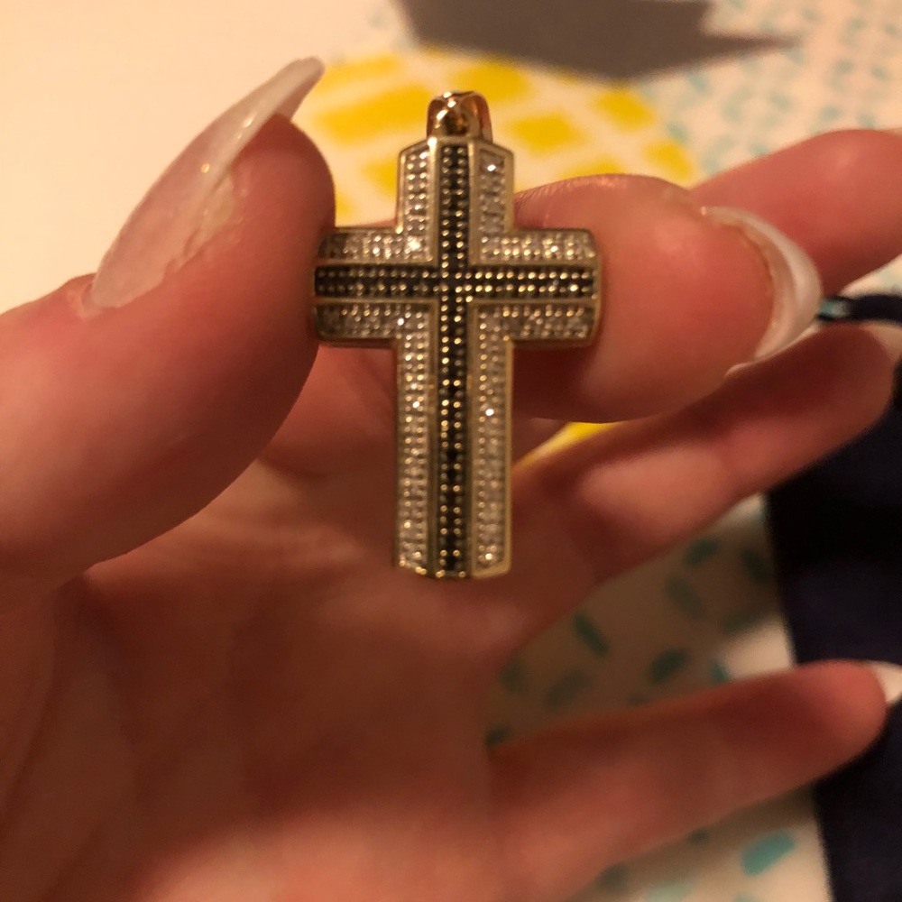 Real Gold and Diamond Cross Pendant